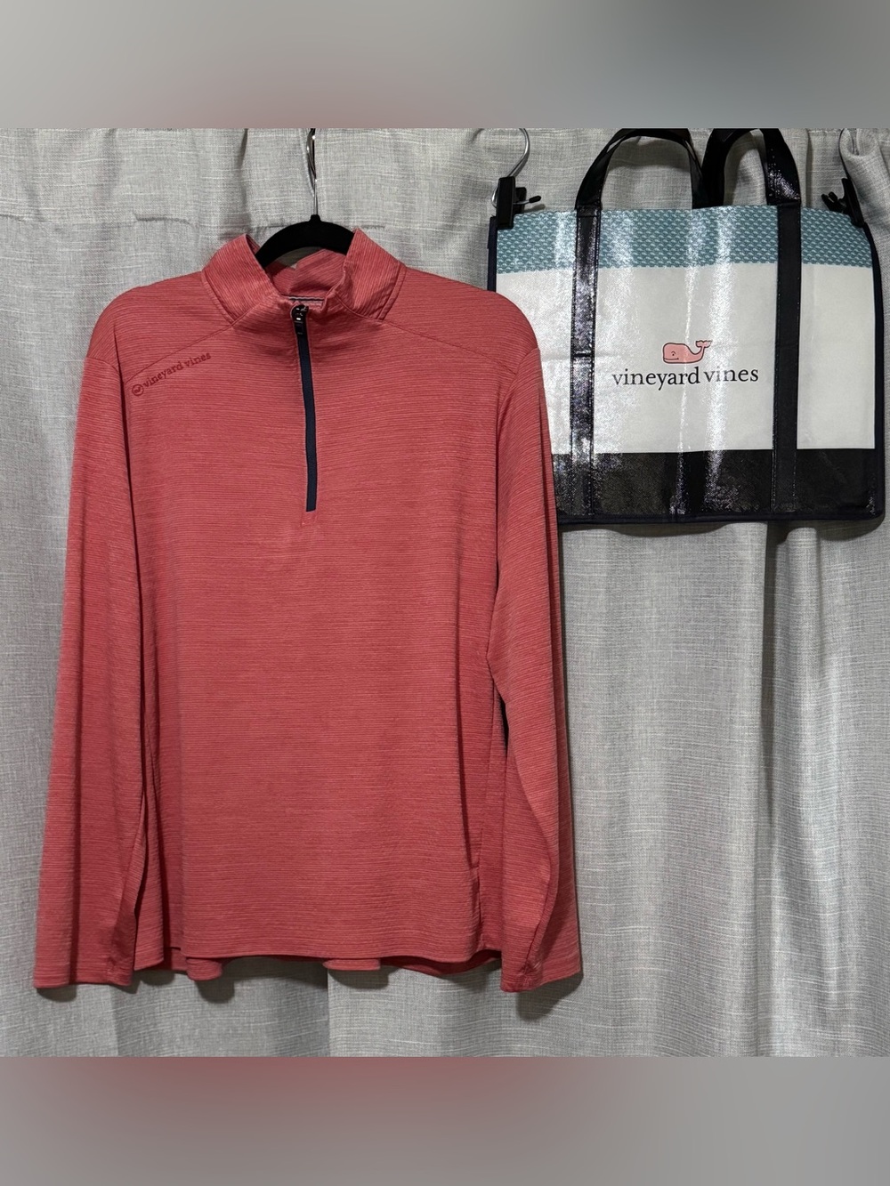 Vineyard Vines On The Go Sankaty 1/4 Zip Active Top-Sz XL-Lightweight Polyester